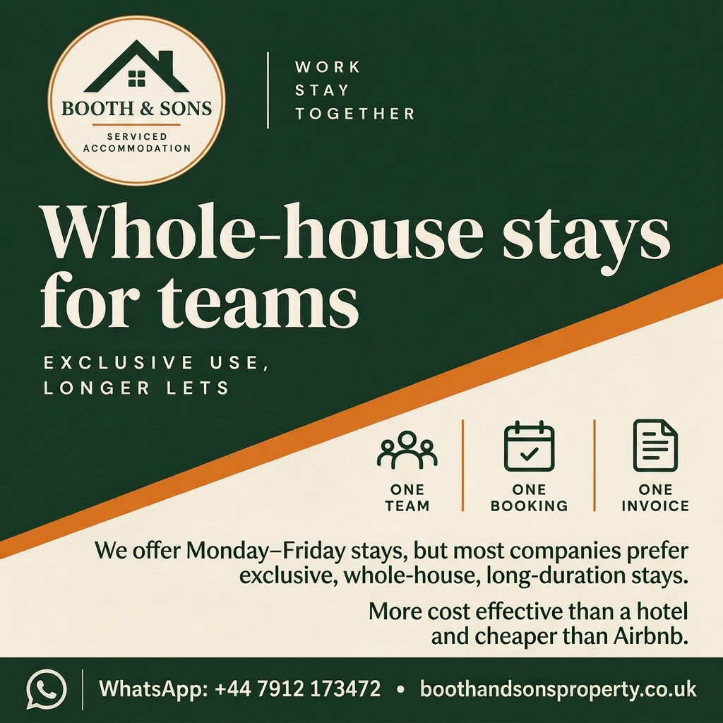 Booth & Sons promotional flyer — Teams, longer lets