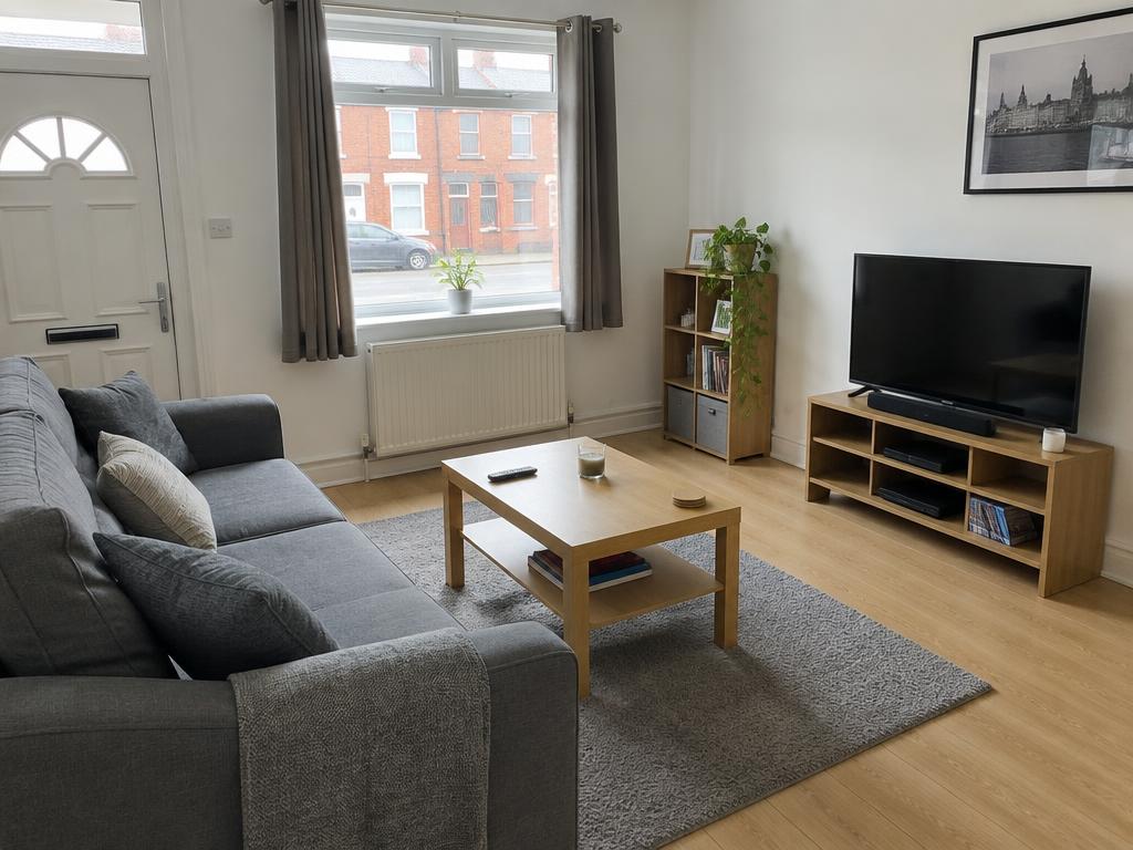 Clean, practical contractor accommodation interior for teams staying in Liverpool
